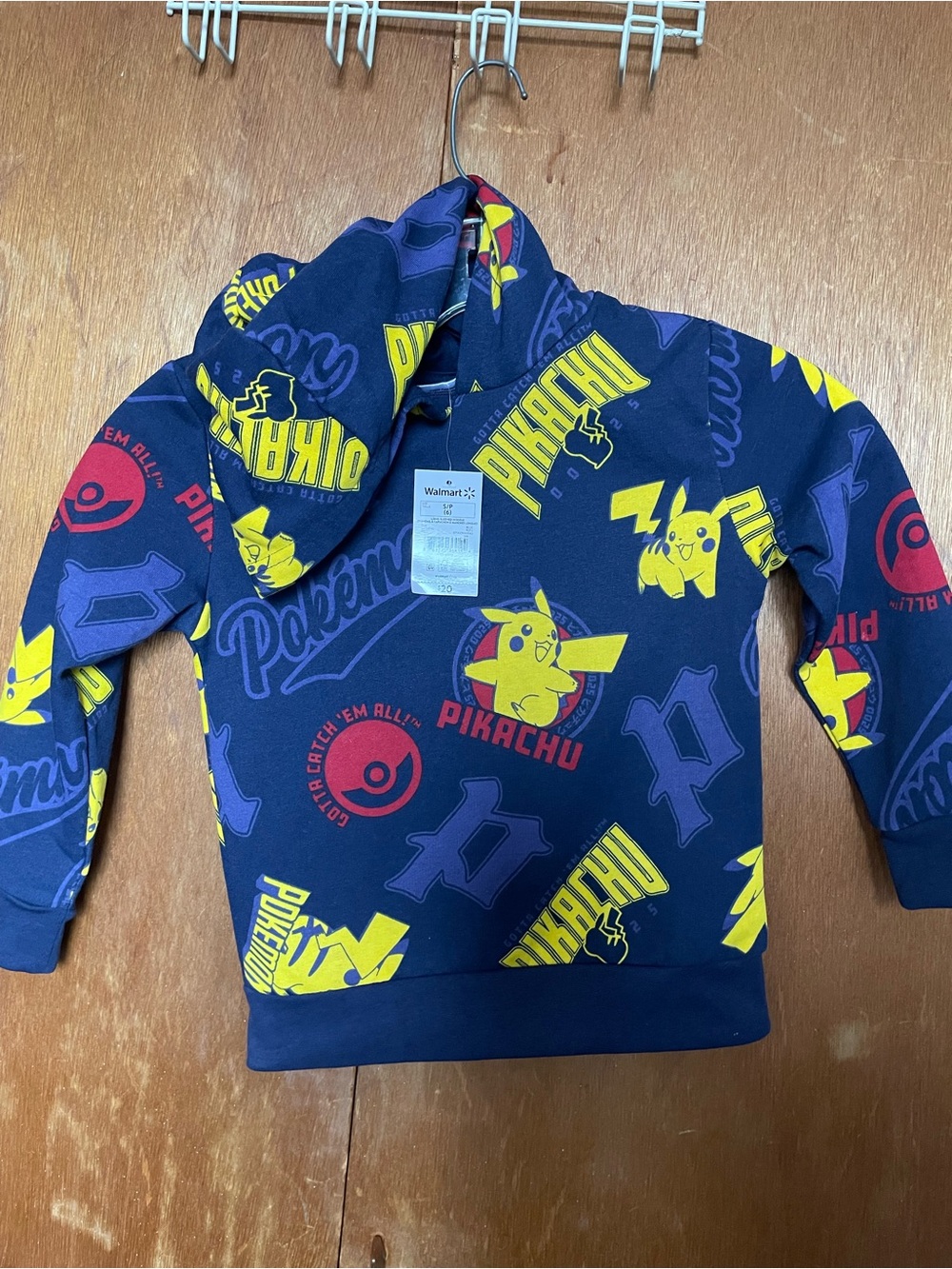 Kids Pikachu Navy Hoodie Sweatshirt